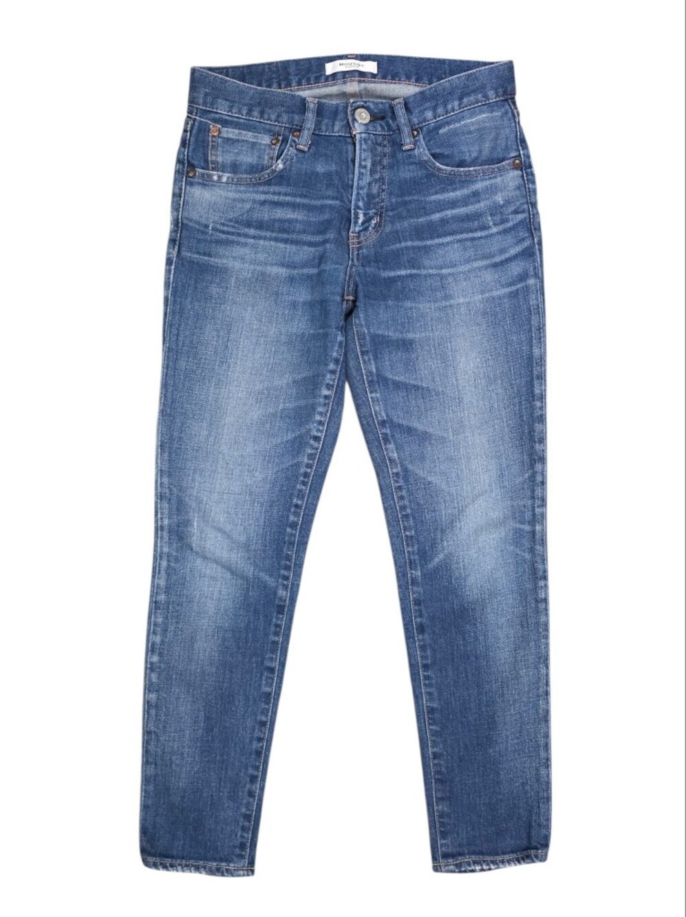 Moussy Vintage Classic Blue Denim Jeans Cropped Straight Leg Size 26